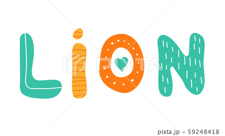 Isolated cute hand drawn lion 59248418