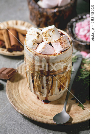 Hot chocolate with marshmallow Hot chocolate with marshmallow 59248619