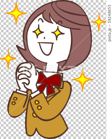 米色制服的女學生充滿希望 59248655