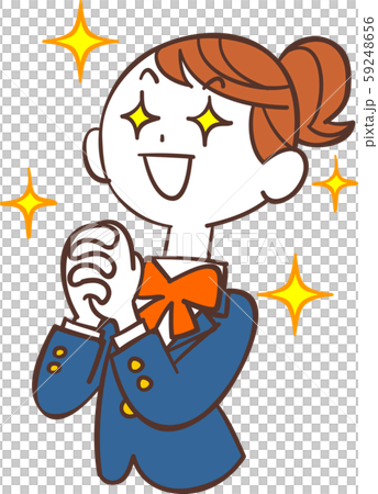 藍色制服的女學生充滿希望 59248656