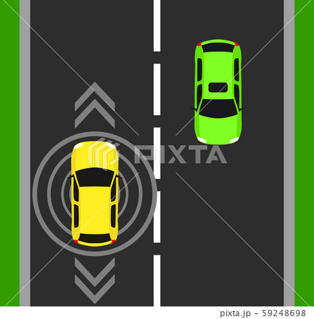 Autonomous car top view background. Digital 59248698