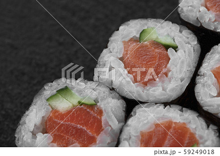 Sushi, rolls, fish dishes. Seafood delicacies Sushi, rolls, fish dishes. Seafood delicacies 59249018