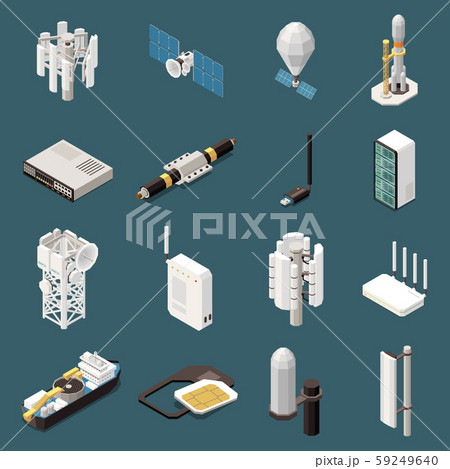 Internet Isometric Icons Set 59249640