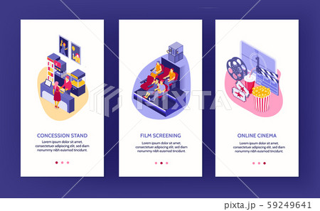 Isometric Cinema Banners Set 59249641