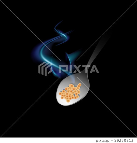 A spoon with steam emerges from darkness A spoon with steam emerges from darkness 59250212