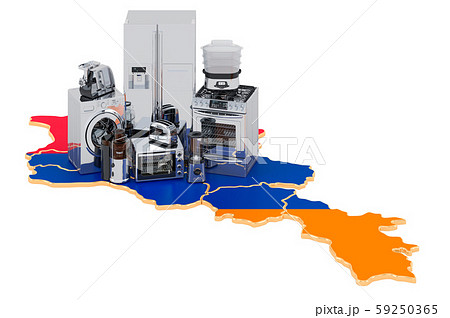 Household appliance on the map of Armenia Household appliance on the map of Armenia 59250365