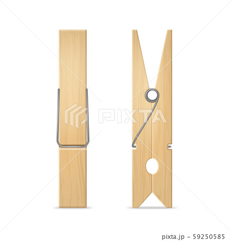 Realistic 3d Detailed Wooden Clothes Peg Set. Vector Realistic 3d Detailed Wooden Clothes Peg Set. Vector 59250585