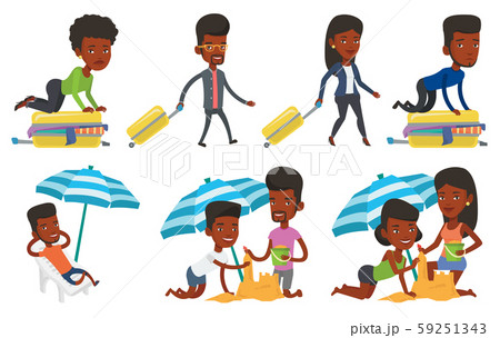Vector set of traveling people. 59251343