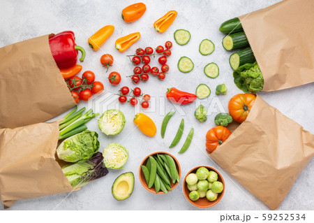 Fresh raw ingredients for salad Fresh raw ingredients for salad 59252534