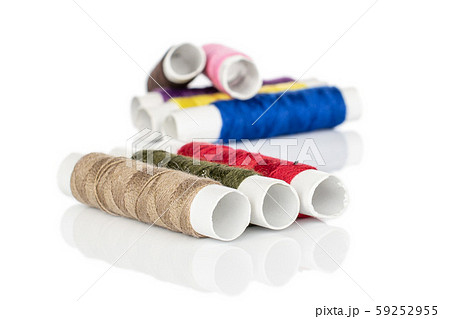 Sewing thread spool isolated on white 59252955
