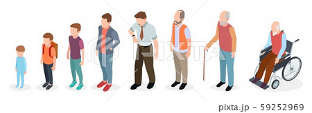 Man Generations Isometric Adult Vector Male のイラスト素材