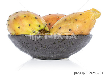 Green prickly pear isolated on white 59253231