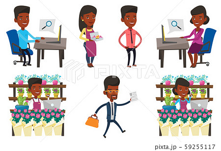 Vector set of business characters. 59255117