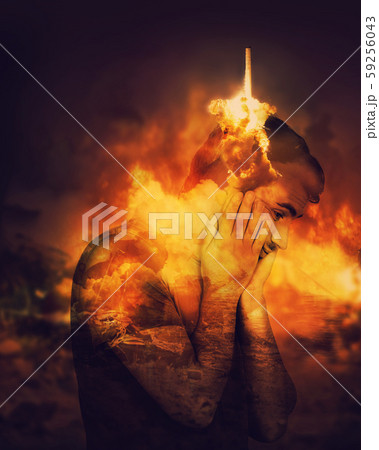 head exposion double exposure 59256043