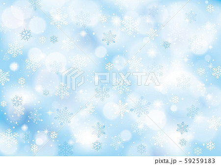 雪 キラキラ 冬 背景 水色のイラスト素材
