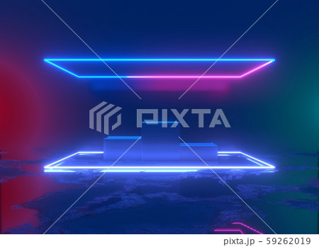 3d rendering, neon light, glowing lines, ultraviolet, stage, portal, square portal, pedestal 3d rendering, neon light, glowing lines, ultraviolet, stage, portal, square portal, pedestal 59262019