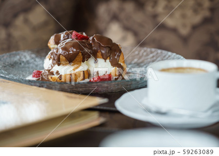 profiteroles with strawberry profiteroles with strawberry 59263089