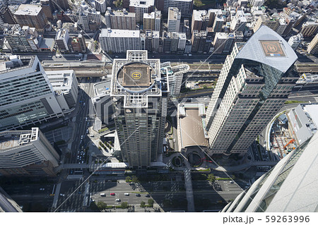 横浜 みなとみらい 桜木町 2019年 高層ビルから見下ろす街並み 横浜 みなとみらい 桜木町 2019年 高層ビルから見下ろす街並み 59263996