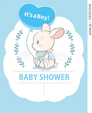 ベビーラビット 赤ちゃん用品 ベビーシャワーカードなどにのイラスト素材