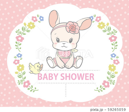 ベビーラビット 赤ちゃん用品 ベビーシャワーカードなどにのイラスト素材