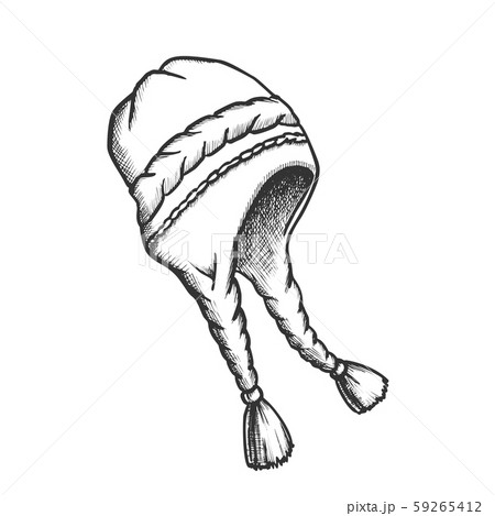 Winter Earflap Hat Seasonal Cloth Retro Vector Winter Earflap Hat Seasonal Cloth Retro Vector 59265412