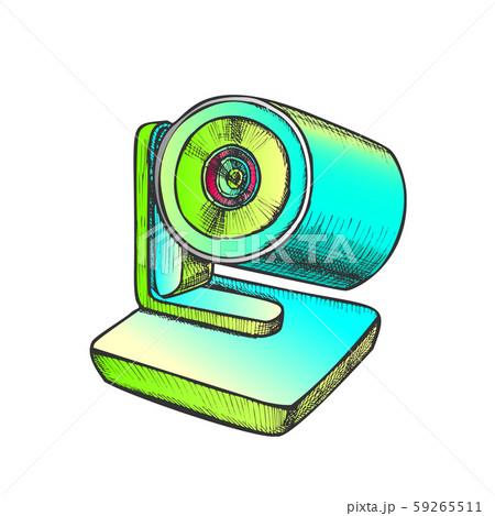 Web Camera Modern Digital Gadget Color Vector Web Camera Modern Digital Gadget Color Vector 59265511