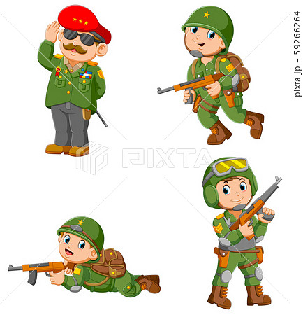 Collection of Soldier holding assault rifle 59266264