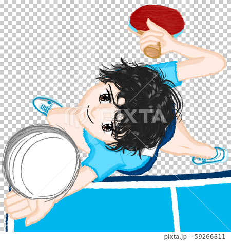 Athlete Hibari-kun Table Tennis Service 1 02 Blue wear stand, no shadow 59266811