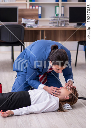 Young employee suffering in the office Young employee suffering in the office 59267888