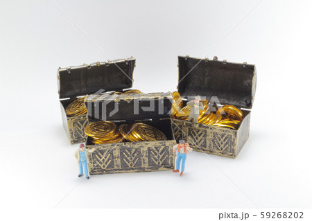 the mini worker of figure with money box. the mini worker of figure with money box. 59268202