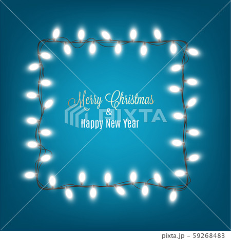 Merry Christmas and New Year banner with lights realistic vector illustration. Merry Christmas and New Year banner with lights realistic vector illustration. 59268483