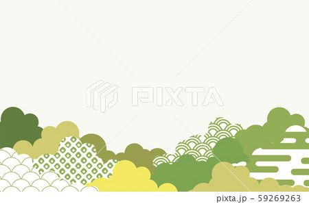 和柄を用いた雲の背景イラスト エ霞 青海波 鹿の子絞りのイラスト素材 和柄を用いた雲の背景イラスト エ霞 青海波 鹿の子絞りのイラスト素材