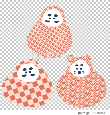 Japanese pattern hand-drawn dharma vector illustration material cute new year mascot 59269810