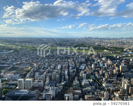 川崎市中原区武蔵小杉から二子玉川方面を望む 59270361