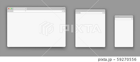 Blank web browser windows for different devices. Website flat template. Blank web browser windows for different devices. Website flat template. 59270556