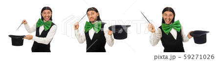 Man with big green bow tie in funny concept 59271026