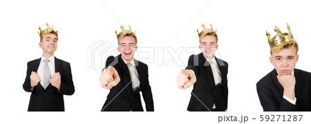 Concept of king businessman with crown Concept of king businessman with crown 59271287