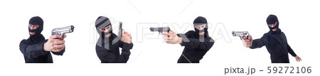 Young thug with gun isolated on white Young thug with gun isolated on white 59272106