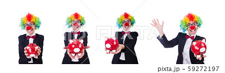 Businessman clown isolated on white 59272197