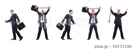 Businessman with chain isolated on the white 59272198
