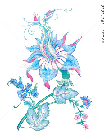 Fantasy flowers in retro, vintage, jacobean  59272323