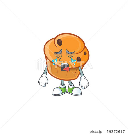 Dessert brioche of appetizing with crying mascot 59272617