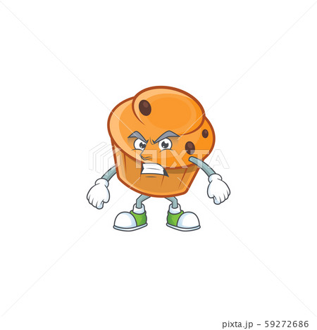 Cartoon brioche in the annoyed character shape. Cartoon brioche in the annoyed character shape. 59272686