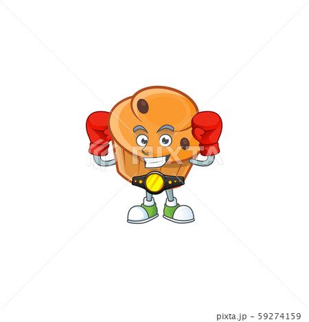 Pastry brioche mascot with boxing cartoon character 59274159