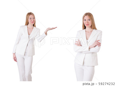 Elegant blond businesslady isolated on white Elegant blond businesslady isolated on white 59274232