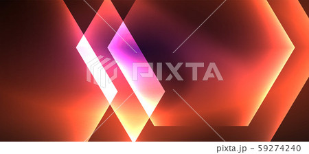 Shiny hexagon neon template. Futuristic digital technology concept. Vector abstract graphic design. 59274240