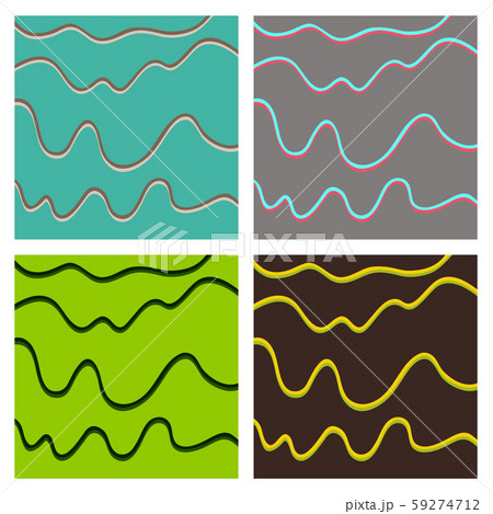 Set of Vector color hand-drawing wave sea background. abstract sea texture. Set of Vector color hand-drawing wave sea background. abstract sea texture. 59274712