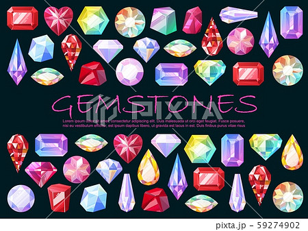 Precious stones, cut gemstones and brilliants 59274902