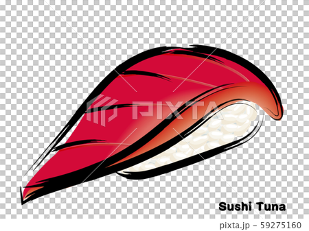 刷觸摸，手繪壽司，三文魚圖|金槍魚紅握壽司插圖 59275160