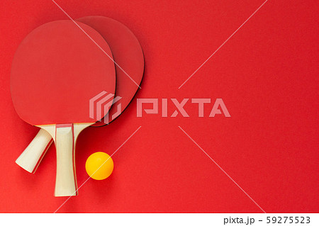 Red tennis ping pong rackets 59275523
